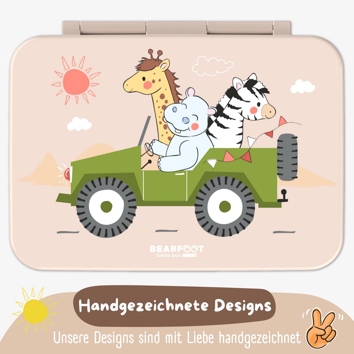 COMPACT Kinder Brotdose Bento Box - Safari