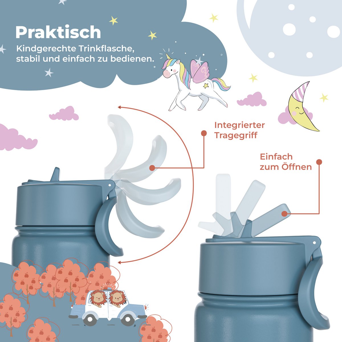 Kids' Stainless Steel Thermos Bottle – Astro Bear | 400 ml