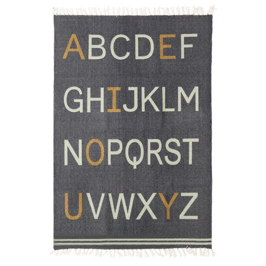 ALPHABET Kinderteppich aus Baumwolle