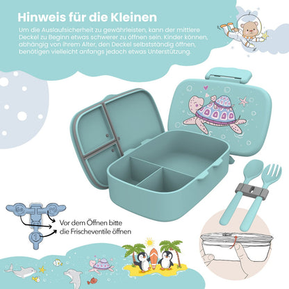 Kinder Brotdose mit Fächern – Schildkröte