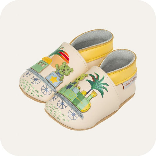 PETIT TRAIN Babyhausschuhe aus weichem Leder
