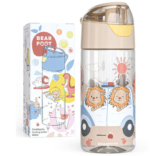 Kinder Trinkflasche Tritan – Wasserflasche Löwe & Polizei | 450 ml