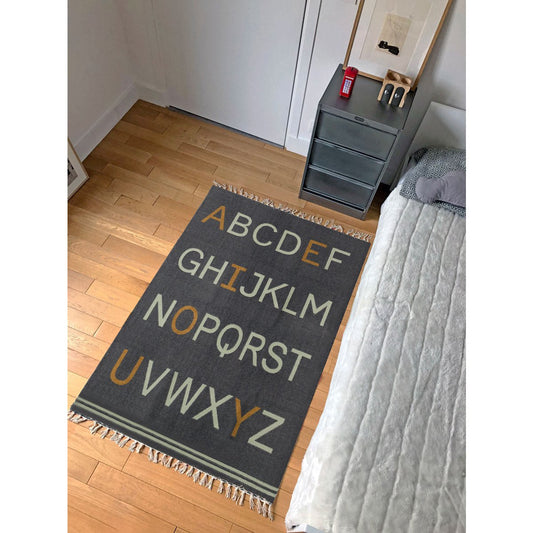ALPHABET Kinderteppich aus Baumwolle