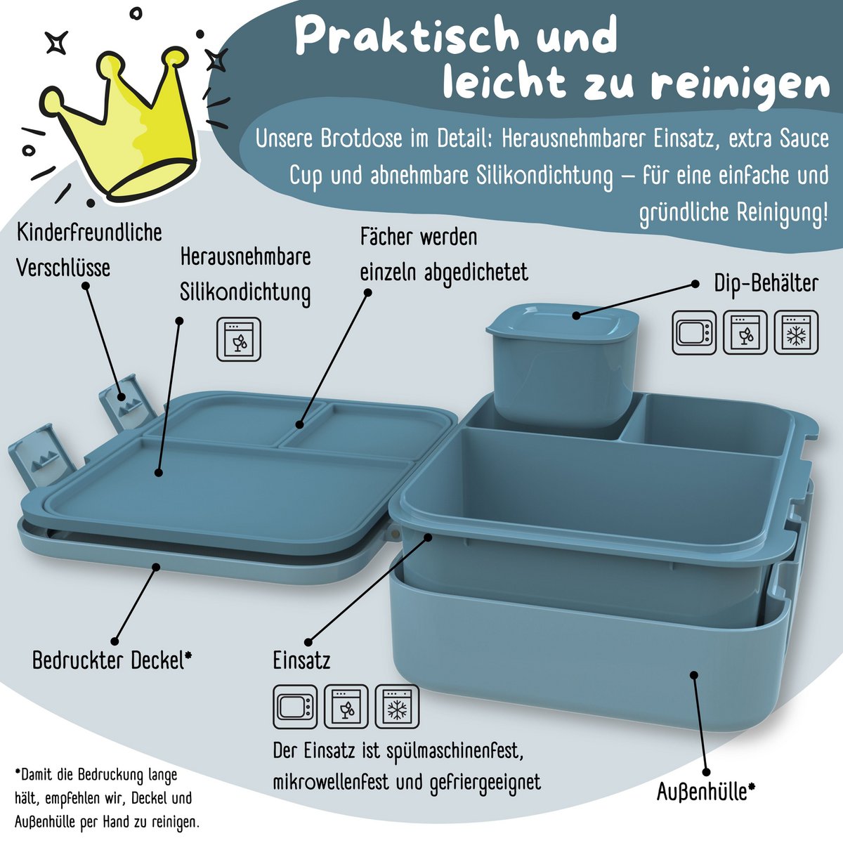 COMPACT Kinder Brotdose Bento Box - Hund & Katze