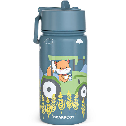 Kinder Thermosflasche Edelstahl – Traktor & Fuchs | 400 ml