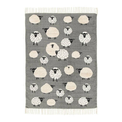 LITTLE SHEEP Kinderteppich aus Baumwolle