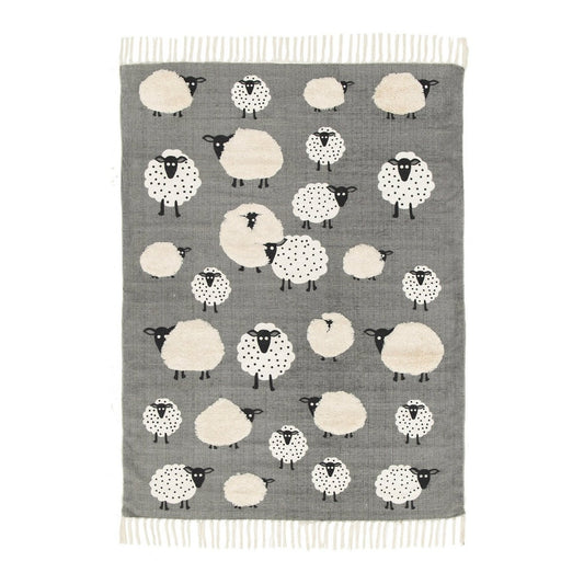 LITTLE SHEEP Kinderteppich aus Baumwolle
