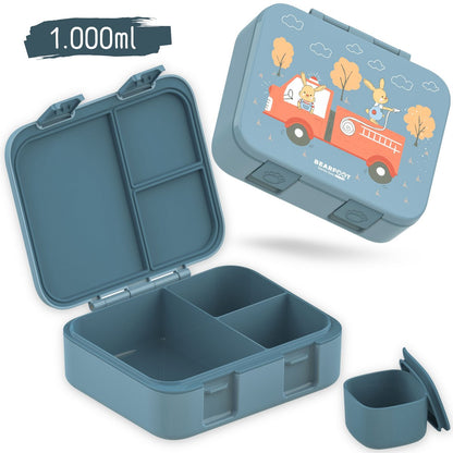 COMPACT Kinder Brotdose Bento Box - Hase & Feuerwehr