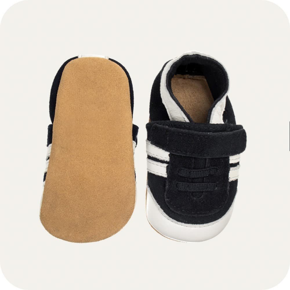 SNEAKER Babyhausschuhe aus weichem Leder (weiß/ blau)