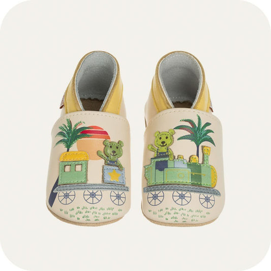 PETIT TRAIN Babyhausschuhe aus weichem Leder