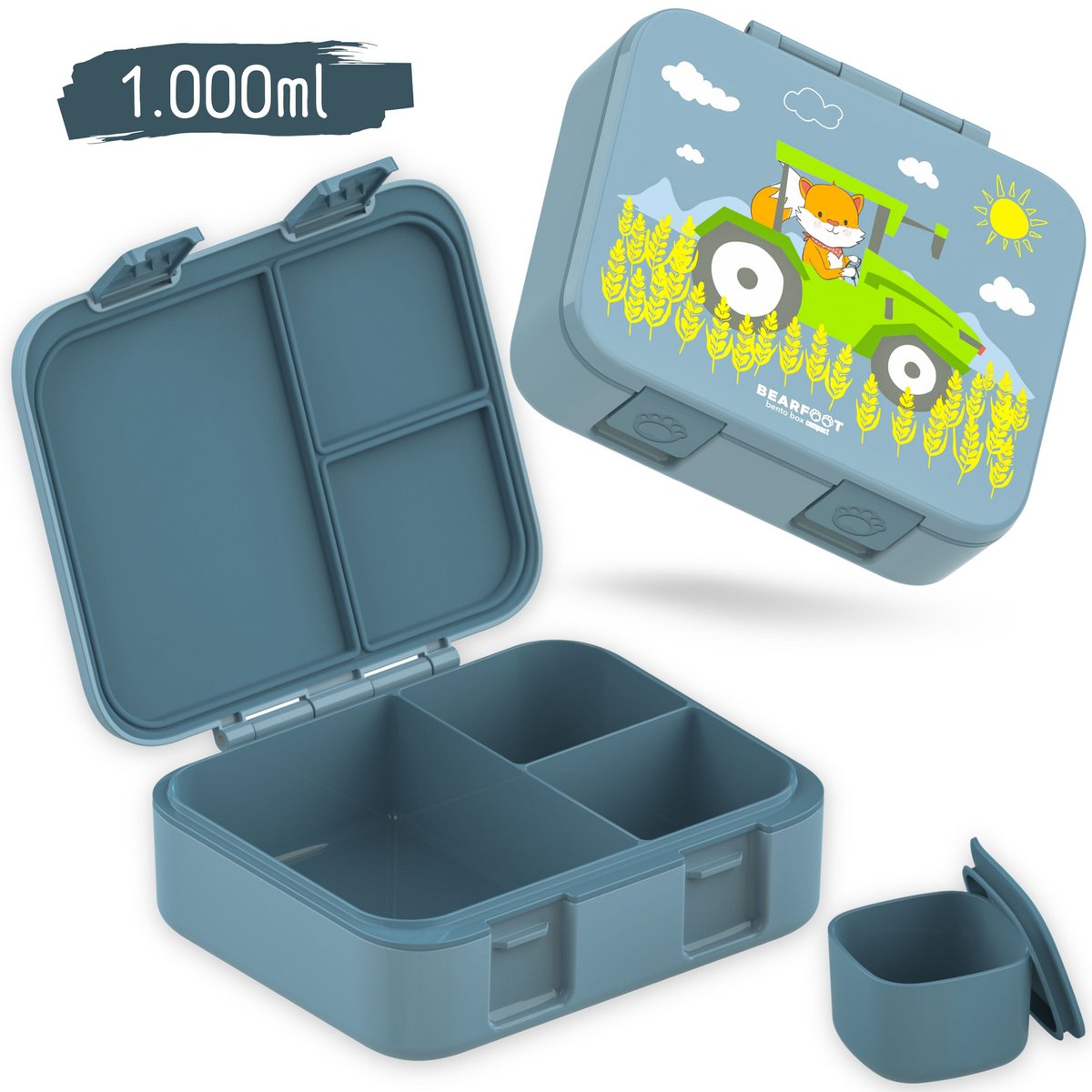 COMPACT Kinder Brotdose Bento Box - Traktor & Fuchs