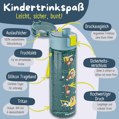 Kinder Trinkflasche 500 ml – Affe & Bagger