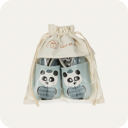 PANDA Babyhausschuhe aus weichem Leder