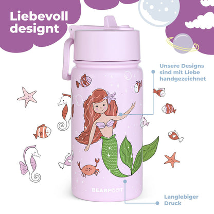Kinder Thermosflasche Edelstahl – Meerjungfrau | 400 ml