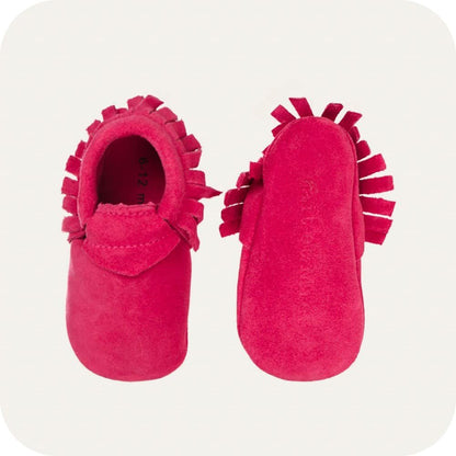 ROSE Baby-Mokassin-Hausschuhe aus Wildleder