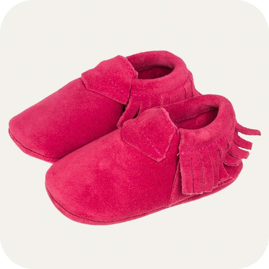 ROSE Baby-Mokassin-Hausschuhe aus Wildleder