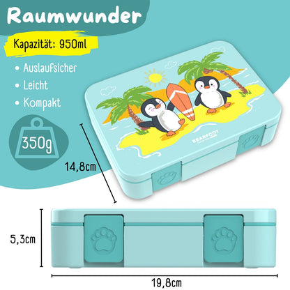 COMPACT Kinder Brotdose Bento Box - Pinguin