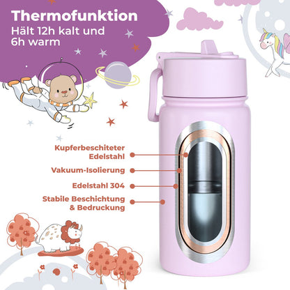 Kinder Thermosflasche Edelstahl – Einhorn | 400 ml