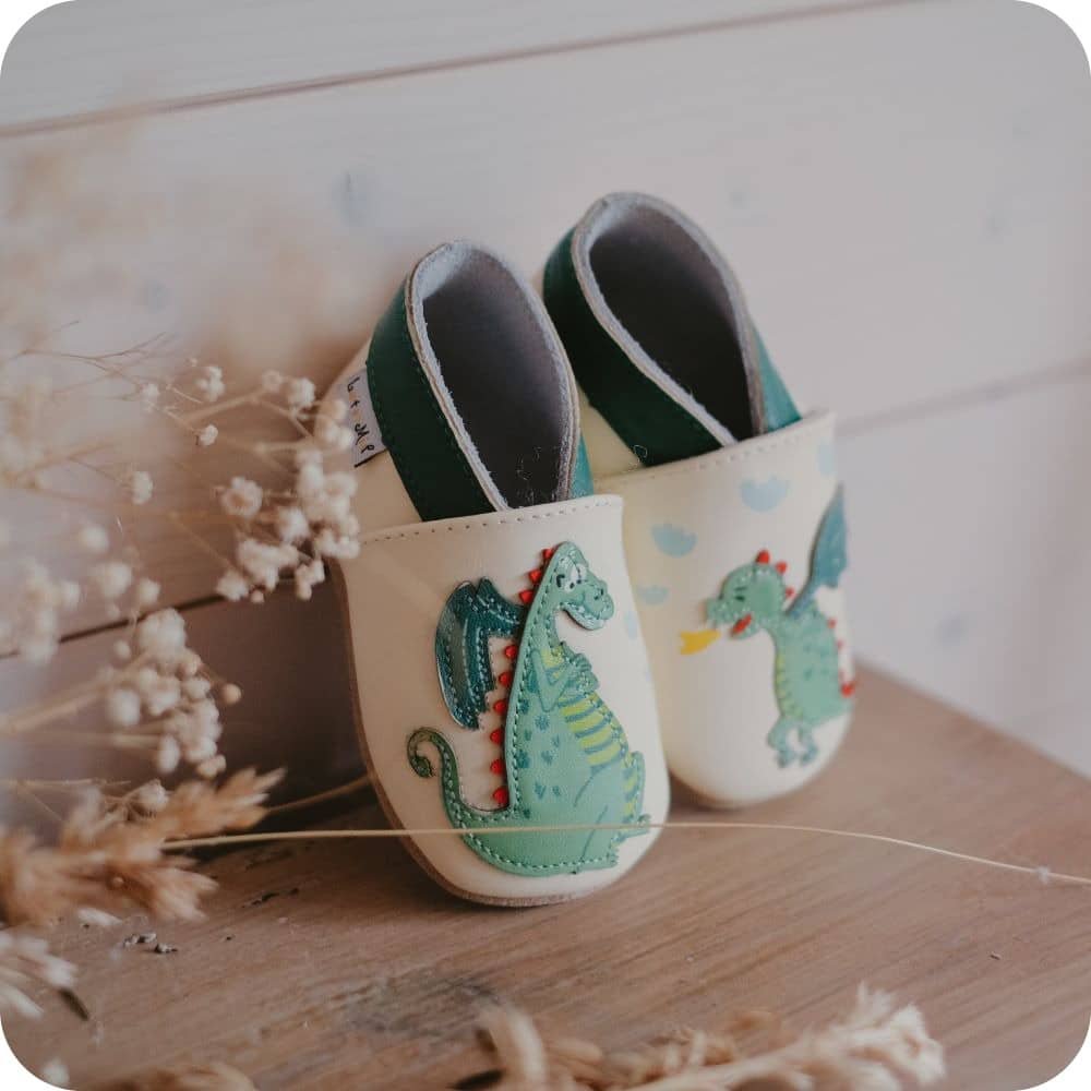 DRAGON Babyhausschuhe aus weichem Leder