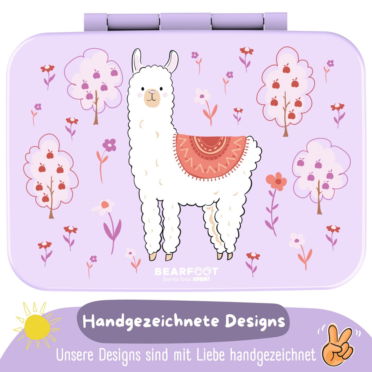 COMPACT Kinder Brotdose Bento Box - Lama