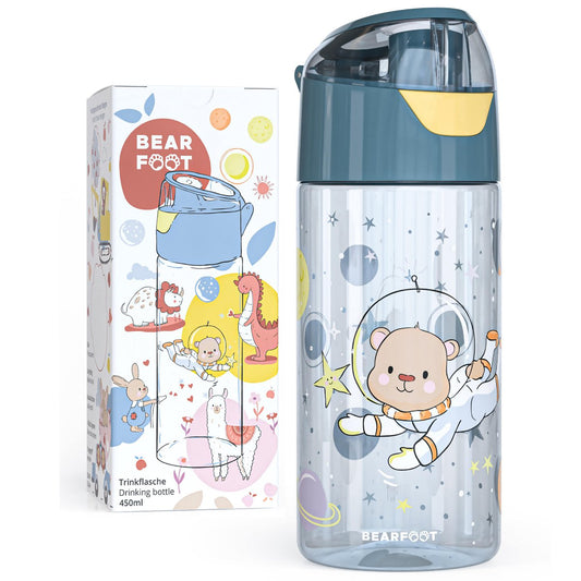 Kinder Trinkflasche Tritan – Wasserflasche Astro Bär | 450 ml