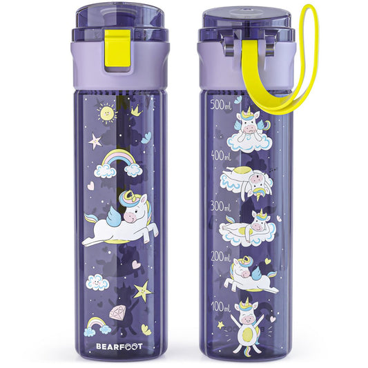 Kinder Trinkflasche 500ml - Einhorn Lila