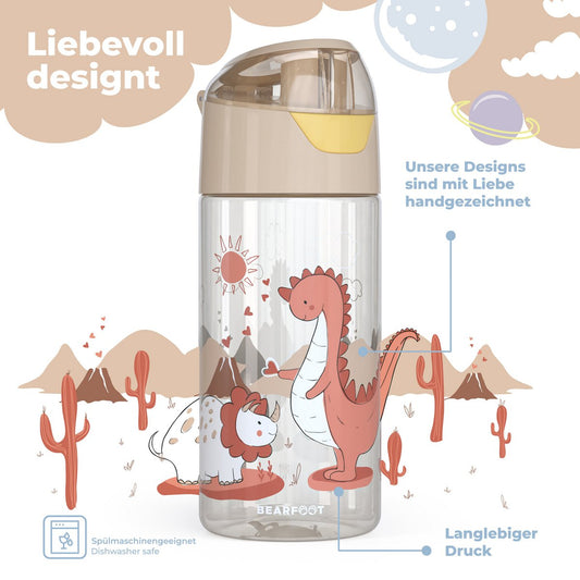 Kinder Trinkflasche Tritan – Wasserflasche Dinos | 450 ml