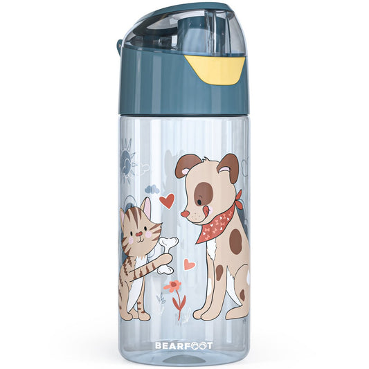 Kinder Trinkflasche Tritan – Wasserflasche Hund & Katze | 450 ml
