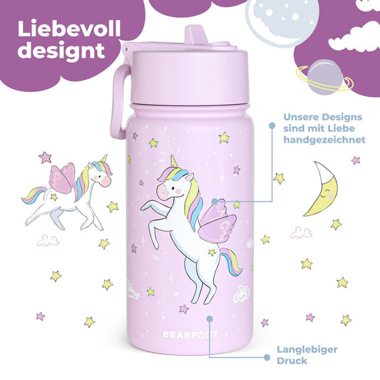 Kinder Thermosflasche Edelstahl – Einhorn | 400 ml