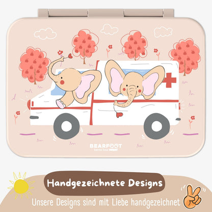 COMPACT Kinder Brotdose Bento Box - Krankenwagen & Elefant
