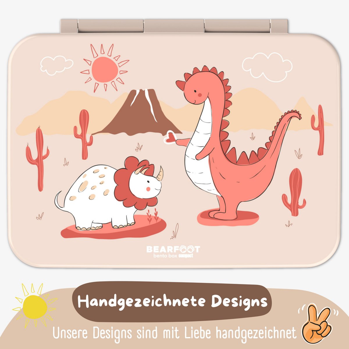 COMPACT Kinder Brotdose Bento Box - Dino