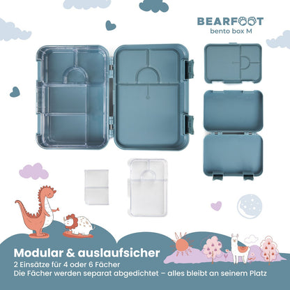 Kinder Brotdose Bento Box – Blau mit Hund & Katze