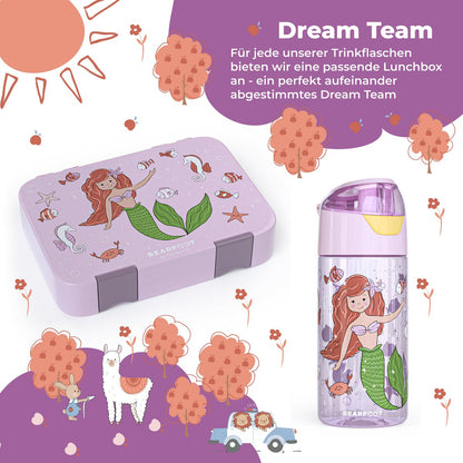 Kinder Trinkflasche Tritan – Wasserflasche Meerjungfrau | 450 ml