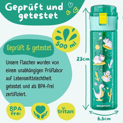 Kinder Trinkflasche 500 ml – Dinos Mint