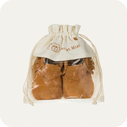 DARK CAMEL Baby-Mokassin-Hausschuhe aus Wildleder