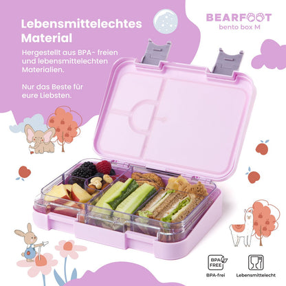 Kinder Brotdose Bento Box – Lila mit Hund & Katze