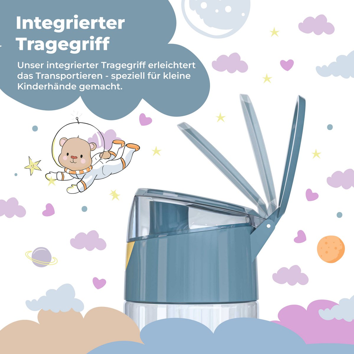 Kinder Trinkflasche Tritan – Wasserflasche Traktor & Fuchs | 450 ml